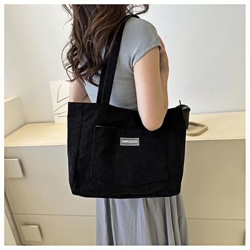 Corduroy Tote Bag for Women – All-Match Solid Color Shoulder Bag, Large Capacity Purse in Saudi Arabia