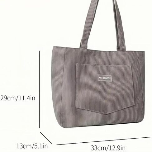 Corduroy Tote Bag for Women – All-Match Solid Color Shoulder Bag, Large Capacity Purse in Saudi Arabia