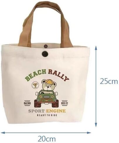 Mini Handbags Peach Cute Cartoon Canvas Tote Bag Big Capacity Storage Bags Women(A) in Saudi Arabia