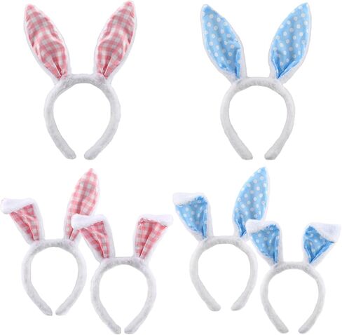 عصابة رأس من القطيفة على شكل أذن أرنب عيد الفصح 6 قطع من أربطة شعر أرنب لطيفة على شكل أرنب - عصابة رأس على شكل أذن أرنب عيد الفصح من أجل إكسسوارات الحفلات التنكرية in Kuwait