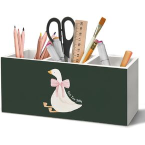 Nautical Coastal Beach Pen Holder Organizer for Desk Accessories, Navy Blue Anchor Wooden Box Sign Desk Decorations for Home Bedroom Office Decor, Nautical Gifts, Beach Office Decor in Kuwait