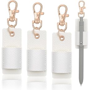 Lanyard Pen Holder,3 Pcs Anti-lost Leather Badge Pen Holder Clip Portable Retractable Pens Stand Badges Clipboard for Nurses Office Belt Keychain White in Kuwait