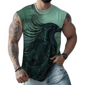 Men's 3D Animal Polynesia Print Tank Top Graphic Quick Dry Sleeveless Shirt for Beach Workout in Kuwait