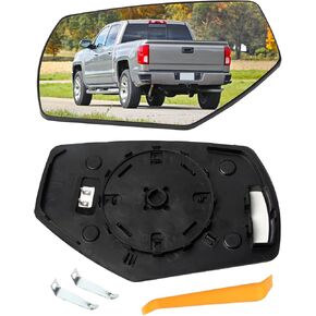 Left Side Heated Mirror Compatible with Silverado GMC Sierra 1500 2500 HD 3500 HD 2014-2019 Replace GM1324145 22919747, Driver Side Exterior Rear View Mirror Glass Replacement in Saudi Arabia