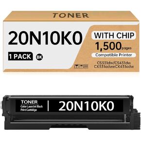 20N10K0 20N10 Toner Cartridge (with Chip) Compatible with Lexmark CS331dw CS431dw CX331adwe CX431adw Printers - 20N10K0 Black Toner (1-Pack, 1,500 Pages) in Kuwait