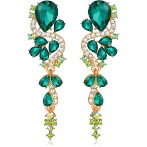 Rhinestone Statement Dangle Earrings Sparkly Crystal Bridal Wedding Earrings for Brides Bridesmaides Chandelier Teardrop Earrings for Women Prom Party in Kuwait