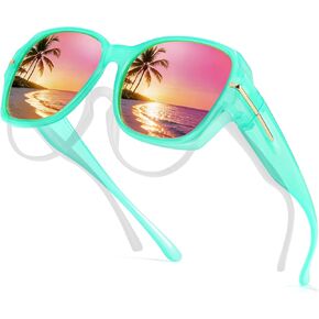 TJUTR Oversized Fit-Over Sunglasses for Women, Trendy Polarized Wraparound Shades with UV400 Protection TS6215 in Kuwait