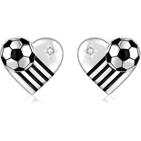 Hypoallergenic Sport Stud Earrings 925 Sterling Silver for Women - Sports Jewelry Gifts for Sports Fans Players in Kuwait