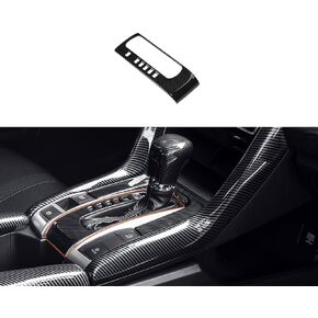 Car Accessories Fit for Honda Civic 10th Gen 2016-2021 ABS Interior Gear Shift Transmission Frame Cover Trim （Glossy Black） 1PC Set (Automatic Only) in Kuwait