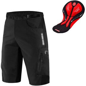 WOSAWE Mens Padded Cycling Shorts Loose-Fit Breathable Mountain Bike 2 in 1 Shorts in Kuwait
