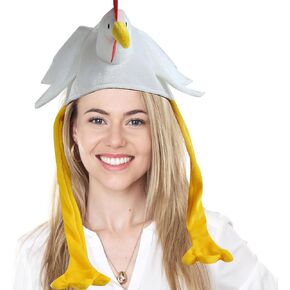 قبعة الدجاج - إكسسوارات أزياء مزرعة أنميال المبتكرة ثلاثية الأبعاد - مناسبة مريحة للبالغين - مثالية للحفلات ومناسبات المهرجانات التنكرية in Kuwait