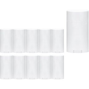 عبوات مزيل العرق بيضاء بأغطية سعة 2 أونصة من سمارت سوليوشنز - أنابيب ملتوية فارغة وقابلة لإعادة الملء لمزيل العرق والبلسم والعناية بالبشرة - بلاستيك خالٍ من مادة BPA، 10 عبوات in Kuwait