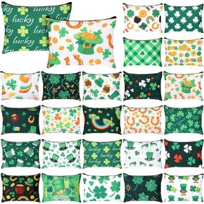 Abbylike 24 Pcs Easter Canvas Makeup Bags Bulk Cosmetic Bags Toiletry Storage Zipper Pouch Portable Travel Purse Toiletry Pocket Organizer for Easter Women Men Gifts in Kuwait