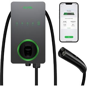 شاحن Autel Home Level 2 EV يصل إلى 40 أمبير، 240 فولت، محطة شحن كهربائية سريعة داخلية/خارجية مع كابل مرن بطول 25 قدم، قابس NEMA 14-50، رمادي داكن in Kuwait