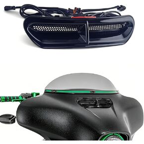 Fairing Vent Light Motorcycle Led Windshield Trim Light with Running Light & Amber Turn Signal for Harley 2014-2023 Touring Street Glide Ultra Limited(Black) in Kuwait