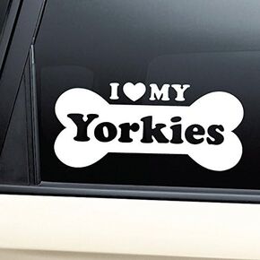 I Love My Yorkies Vinyl Decal Laptop Car Truck Bumper Window Sticker in Kuwait