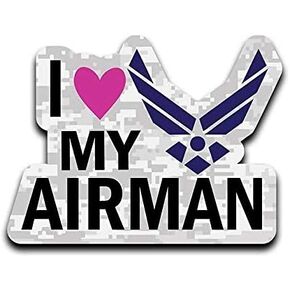 WSQ I Love My Airman Air Force Vinyl Sticker Decal - 5 Inches - for Car Truck SUV Van Window Bumper Wall Laptop Tablet Cup Tumbler and Any Smooth Surface in Kuwait