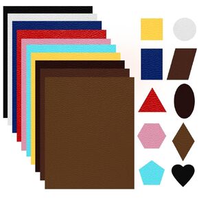 10Pcs Laserable Leatherette Sheets 12.6 x 10.2 Inch, Large PU Leather Blanks for Laser Engraving, 10 Colors Leather Patches with Heat Press Adhesive Backing for DIY Hats Caps Jackets Backpacks Crafts in Kuwait