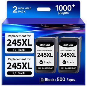 245XL Ink Cartridges Replacement for Canon ink 245 PG-245 PG-245XL Black Compatible with Canon Pixma MX490 MX492 MG2522 MG2524 TS3322 TR4527 TR4520 TS3120 for Cannon Printer Ink 245 XL (2 Pack) in Kuwait