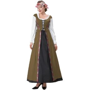 2pcs Renaissance Dress Women Medieval Costume Court Dress Victorian Regency Queen Princess Peasant dress in Saudi Arabia