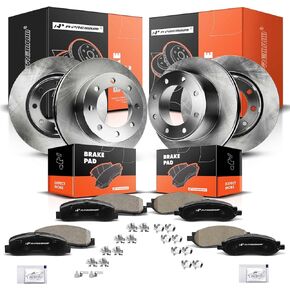 A-Premium Front & Rear Vented Disc Brake Rotors + Ceramic Pads Kit Compatible with Select Ford Models - For F-250 Super Duty/F-350 Super Duty 2005 2006 2007, 12-PC Set in Kuwait