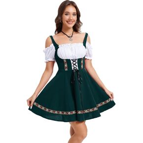 Yesfashion أزياء فستان Dirndl الألماني للسيدات من أجل البيرة التقليدية البافارية قطعة واحدة من ملابس مهرجان أكتوبر كرنفال الهالوين in Kuwait