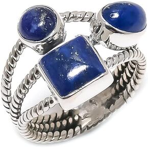 Handmade 925 Sterling Silver Gemstone Rings for Women, Adjustable Multi-Design Statement Rings, Handmade Design Color Stones Jewelry Collection in Kuwait