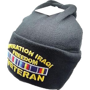 Operation Iraqi Freedom Mens Cuffed Beanie Cap [Black] - ID#40108 in Kuwait