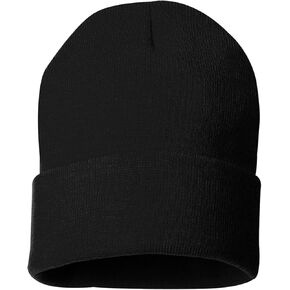 Sportsman - 12 Inch Solid Knit Beanie - SP12 - Black in Kuwait