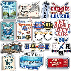 VOTANTA (15 Pcs, 3 inch) - Hockey Romance Stickers Pack, Stupid Canadian Wolf Bird Sticker, The Cottage LGBT Hockey Romance Book Lover Bookish Sports Gifts Decoration for Laptop, Phone, Water Bottle in Kuwait