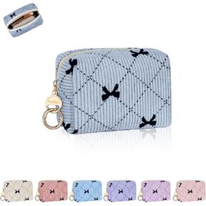 Mini Makeup Bag, Corduroy Small Cosmetic Bag for Purse with Ring Buckle, Portable Travel Makeup Pouch for Lipsticks, Chapsticks, Coin, Earphone, Credit Card (Black) in Kuwait