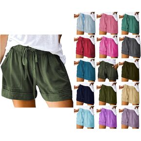 Womens Shorts Casual Plus Size Summer Drawstring Short Wide Leg High Waisted Shorts Summer Clothes with Pockets in Kuwait