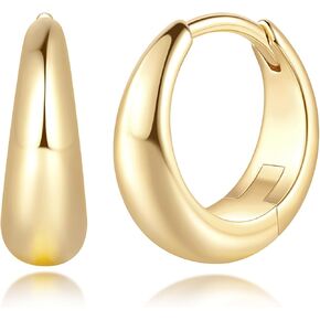 Hoop Earrings for Women 14K Gold Plated Earrings for Women Design Hypoallergenic Lightweight Hoop Earrings Hoops 13 MM/18 MM/22 MM in Kuwait