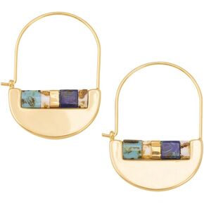 Scout Curated Wears - Good Karma Miyuki Crescent Hoop - Indigo/Gold in Kuwait