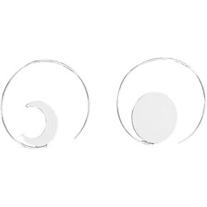 Asymmetry Sun Moon Dangle Hoop Earrings Boho Cirle Wire Hoop Earrings for Women Minimalist Statement Jewelry in Saudi Arabia