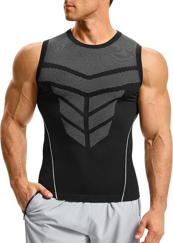 Eleady Compression Shirt Men - Sleeveless Workout Tank Top Quick Dry Activewear in Kuwait