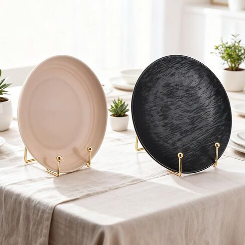 12 Pieces Gold Plate Stands for Display, Decorative Plate Holder Easel Display Stand Metal Book Display Stand Metal Frame Holder Stands for Picture Book Photo Easel Office Room Tabletop(3 Inch) in Kuwait