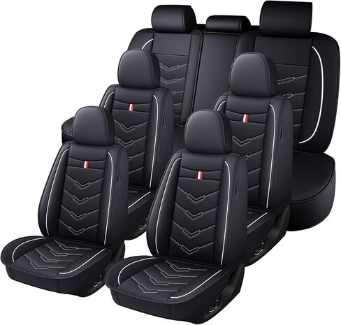 Car Seat Cover 7 Seats for Chrysler Voyager 2020-2025, Durable Wear Resistant Waterproof Vehicle Cushion Cover, Breathable No Odor Premium Leather Vehicle Seat Covers.(Standard,Black Blue) in Saudi Arabia