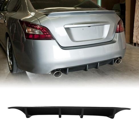 Rear Bumper Lip Diffuser Spoiler, Compatible with 2009-2015 Nissan Maxima, STL Style PU Rear Lower Splitter Protector, Unpainted Black, 1PC in Kuwait