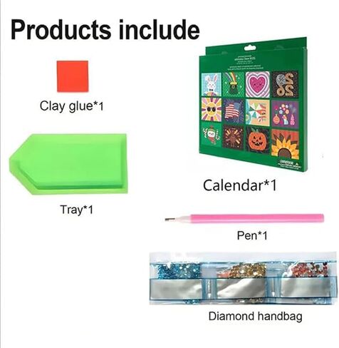 2026 Diamond Art Wall Calendar, 12-Month DIY Diamond Painting Kit with To Do List, Christmas Home Office Decoration gift in Kuwait