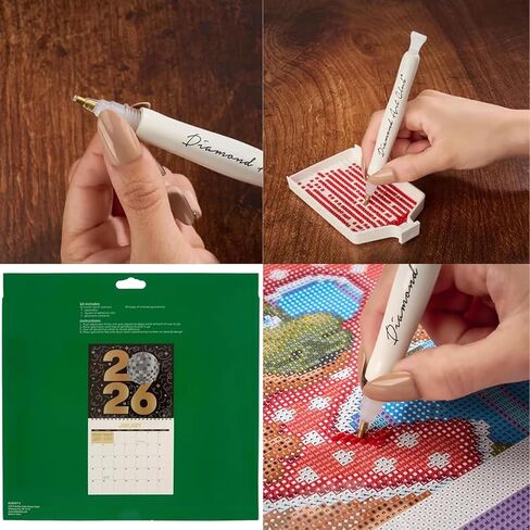 2026 Diamond Art Wall Calendar, 12-Month DIY Diamond Painting Kit with To Do List, Christmas Home Office Decoration gift in Kuwait