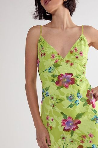 Nasty Gal Floral Burnout Strappy Tie Back Split Leg Maxi Dress in Saudi Arabia