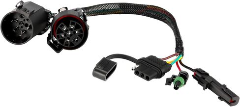 529004 Quick Blade Connect Harness Adapter for Car Trucks Tailgate Light Bar LED Redline Amber Turn Signal Reverse Full Function, USCAR 7 Pin to 4 Pin Trailer Connector w/Reverse & 12V Wire in Kuwait