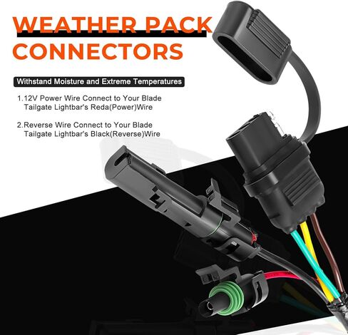 529004 Quick Blade Connect Harness Adapter for Car Trucks Tailgate Light Bar LED Redline Amber Turn Signal Reverse Full Function, USCAR 7 Pin to 4 Pin Trailer Connector w/Reverse & 12V Wire in Kuwait