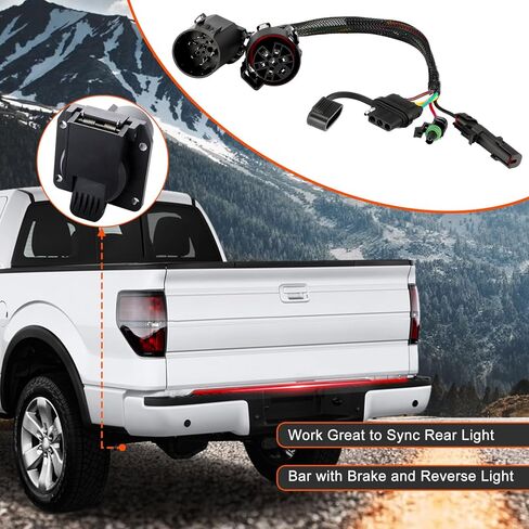 529004 Quick Blade Connect Harness Adapter for Car Trucks Tailgate Light Bar LED Redline Amber Turn Signal Reverse Full Function, USCAR 7 Pin to 4 Pin Trailer Connector w/Reverse & 12V Wire in Kuwait