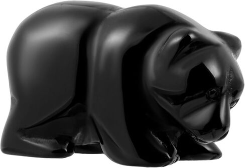 SMQ 2" Crystal Bear Statue, Natural Gemstone Handmade Figurine Sculpture, Healing Crystal Animal Stone Office Home Decor Collectibles Gift (Ocean Jasper) in Saudi Arabia