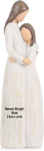QIANLING Gifts for Mom - Hand-Painted Mother Daughter Figurines - Perfect Birthday, Mother’s Day, Christmas, or Mother of The Bride Gift (Cream Hug) in Saudi Arabia