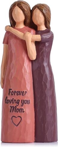 QIANLING Gifts for Mom - Hand-Painted Mother Daughter Figurines - Perfect Birthday, Mother’s Day, Christmas, or Mother of The Bride Gift (Cream Hug) in Saudi Arabia