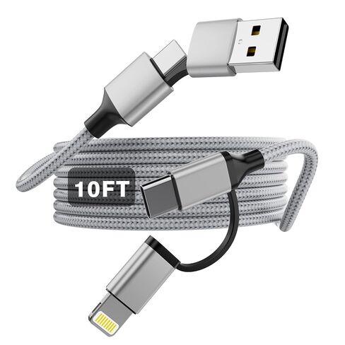 3in1 Multi USB C Cable for Apple Watch Charger, Nylon Braided 6FT USB C to 60w Type C +27W Lightning Charging Cable with iWatch Ultra/SE/9/8/7/6/5/4 & iPhone 15/14/13/Galaxy S23/S22,Travel Essentials in Kuwait