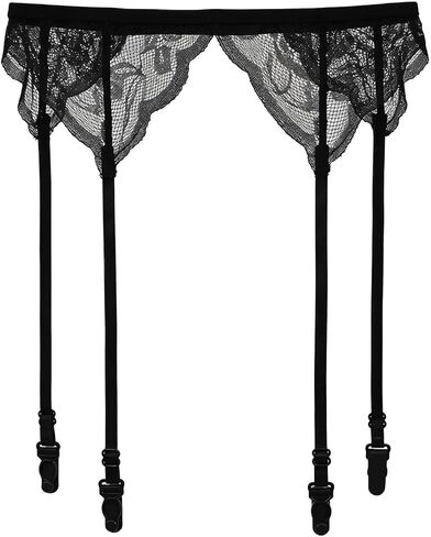 Women's Lace Garter Belt with Stockings Sheers Thigh High Stockings for Women in Saudi Arabia